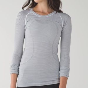 LULULEMON LONG SLEEVE STRIPED SWIFTLY TEE